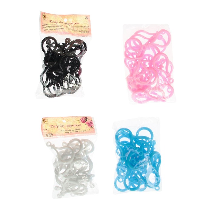 Карабин пластик "Цветной" МИКС 6,5х3,1 см