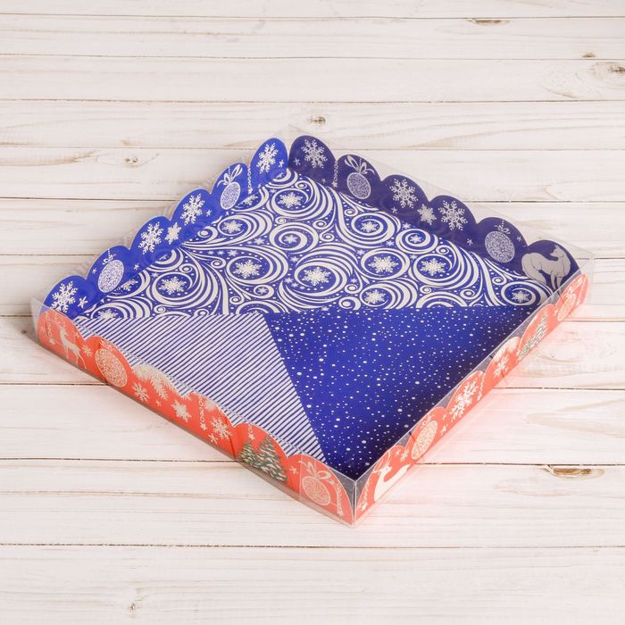 Коробка для кондитерских изделий с PVC крышкой «В этот чудесный день», 21 х 21 х 3 см