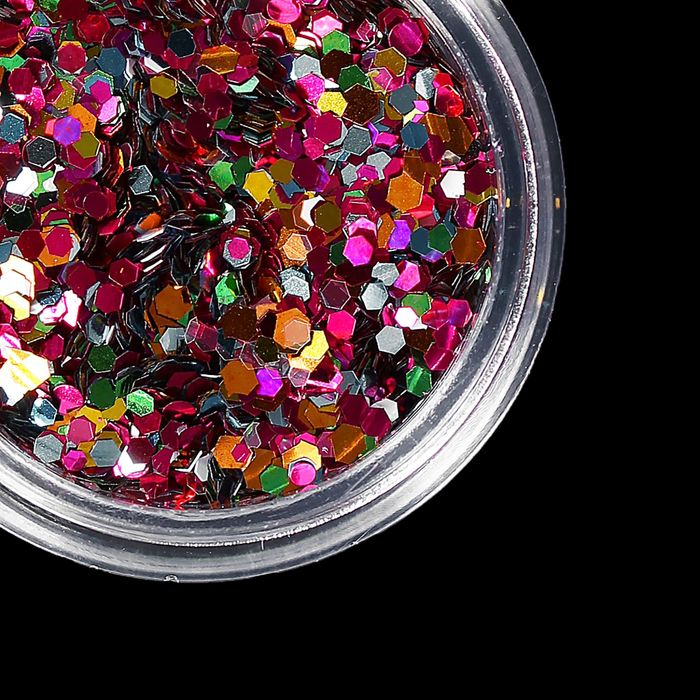 Блёстки "Шестигранники" для декора ногтей, крупные, 1гр, разноцветный