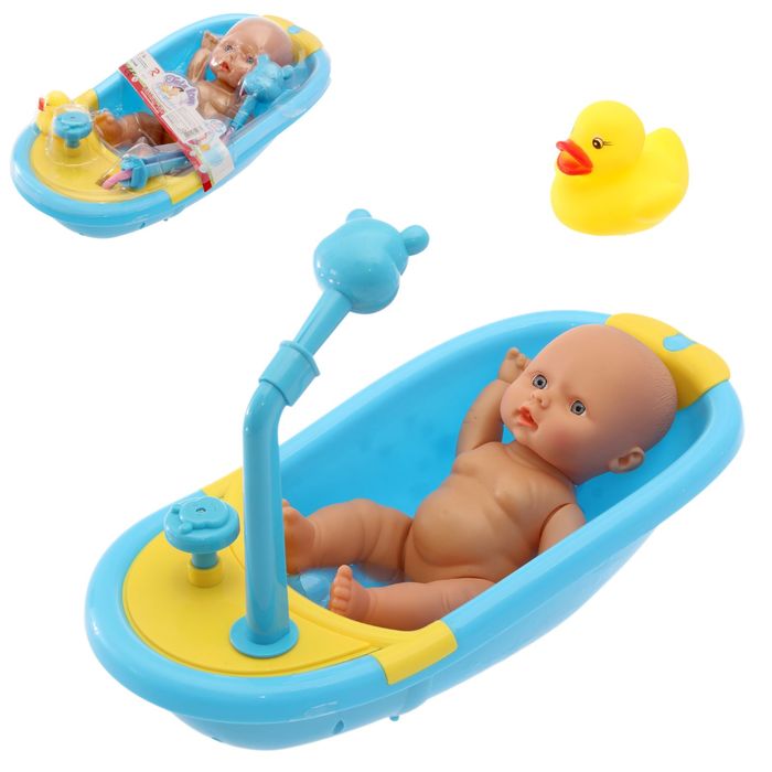 Пупс "Крошка" в ванной, писает, с аксессуарами