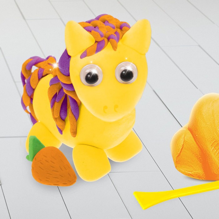 Набор для создания игрушки из массы для лепки "Пони" + глазки, стека