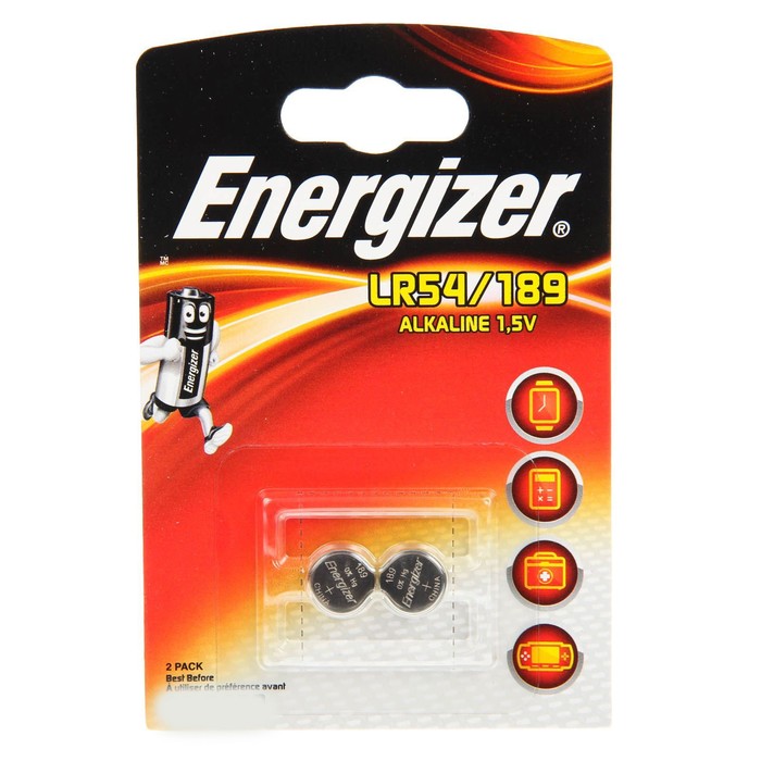 Батарейка алкалиновая Energizer, LR54/189-2BL, блистер, 2 шт.