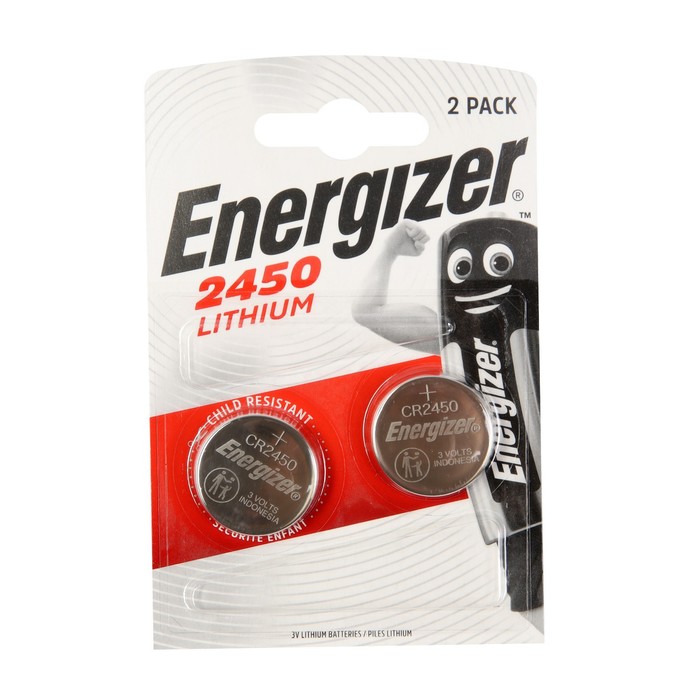 Батарейка литиевая Energizer, CR2450-2BL, блистер, 2 шт.
