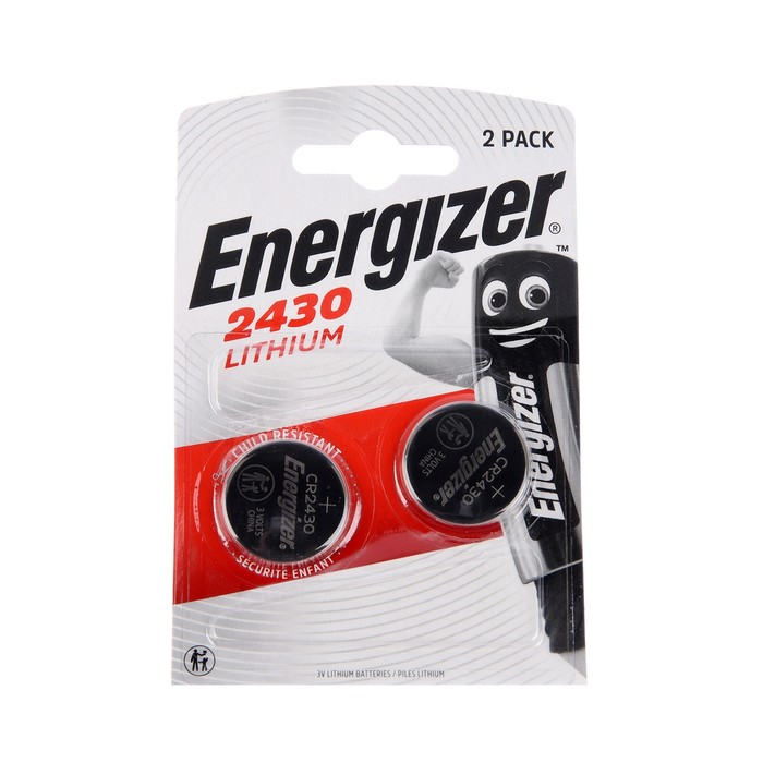 

Батарейка литиевая Energizer, CR2430-2BL, 3В, блистер, 2 шт.