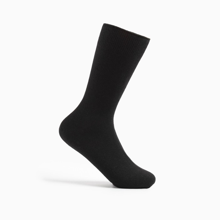 Носки мужские шерстяные, цвет чёрный, размер 31