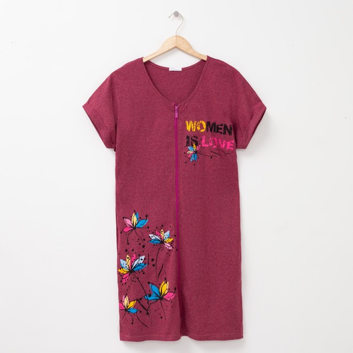 Халат женский на молнии М100 цвет МИКС, р-р 50