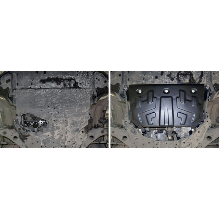 Защита картера и КПП АвтоБРОНЯ для Mazda 3 (V - 1.5; 1.6; 2.0) 2013-н.в., крепеж в комплекте, сталь, 2 мм, 111.03823.1