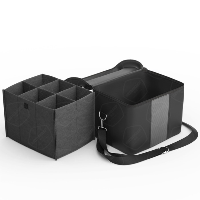 Автомобильная сумка, экокожа, чёрная, тёмно-серая