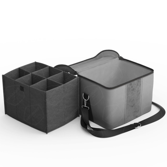 Автомобильная сумка, экокожа, алькантара, светло-серая