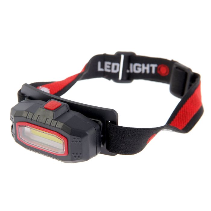 Фонарик налобный, серия Модерн, COB лента, 3 Вт, 2 ААА, 9х3.7х4 см