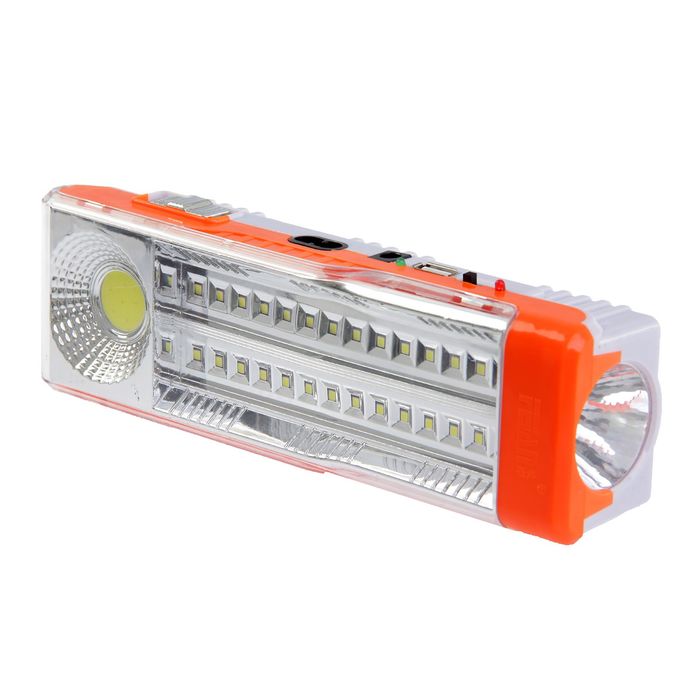 Фонарик 220 В, 3 режима, 3 АА, 24х7.5 см