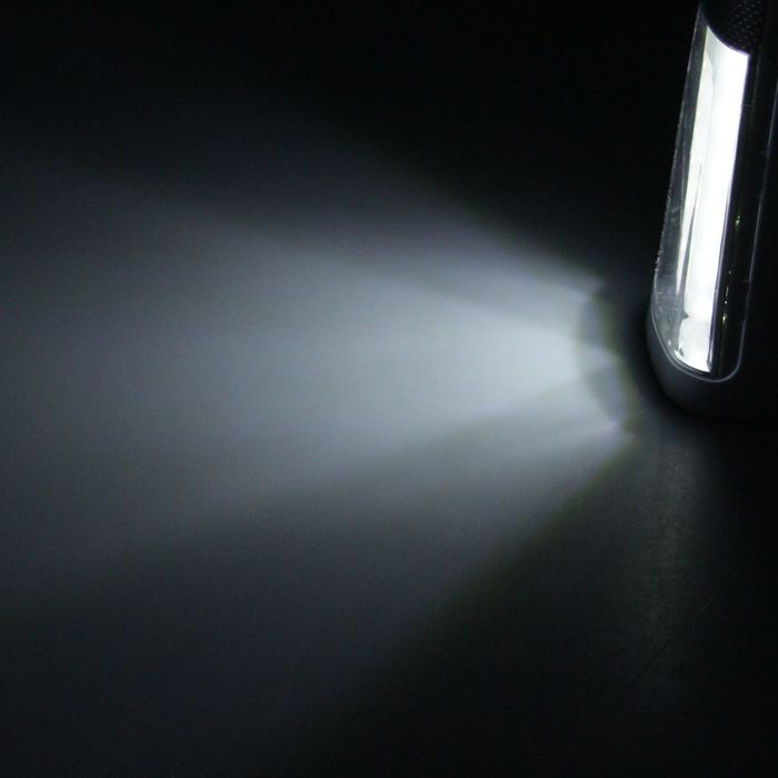 Фонарик 220 В, 3 режима, солнечная батарея, 3 D, белый, 24.5х7х10 см