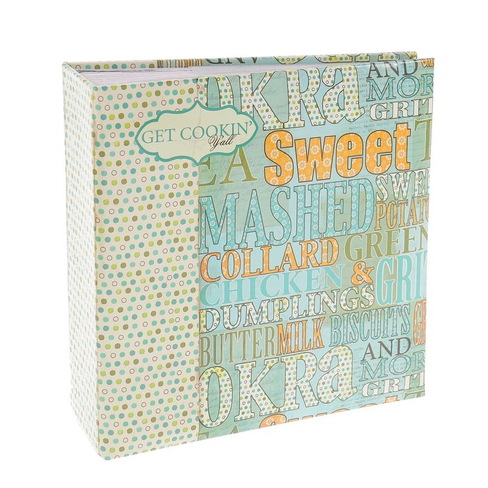 Фотоальбом на 100 фото 13х18 см "Кухня" кожзам, бум.листы 19,5х19,5х5 см