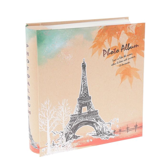 Фотоальбом на 50 фото 13х18 см "Эйфелева башня - Акварель" в коробке МИКС 21,5х19х5,5 см