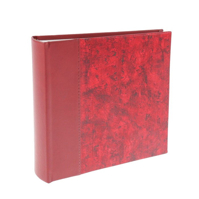 Фотоальбом на 200 фото 10х15 см "Красный мрамор" кожзам, бум.листы 22х22,5х5 см