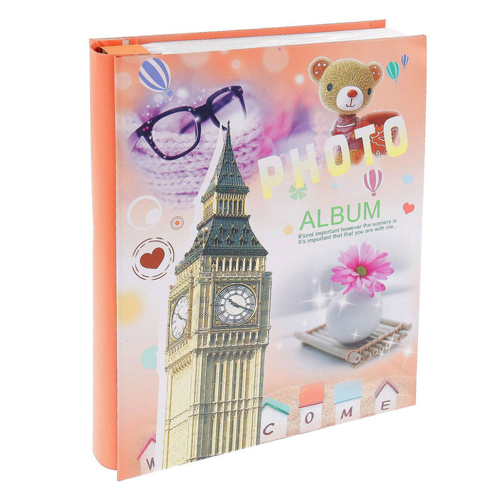 Фотоальбом на 200 фото 10х15 см "Лето. Башня" в коробке МИКС 25,5х20,5х5 см