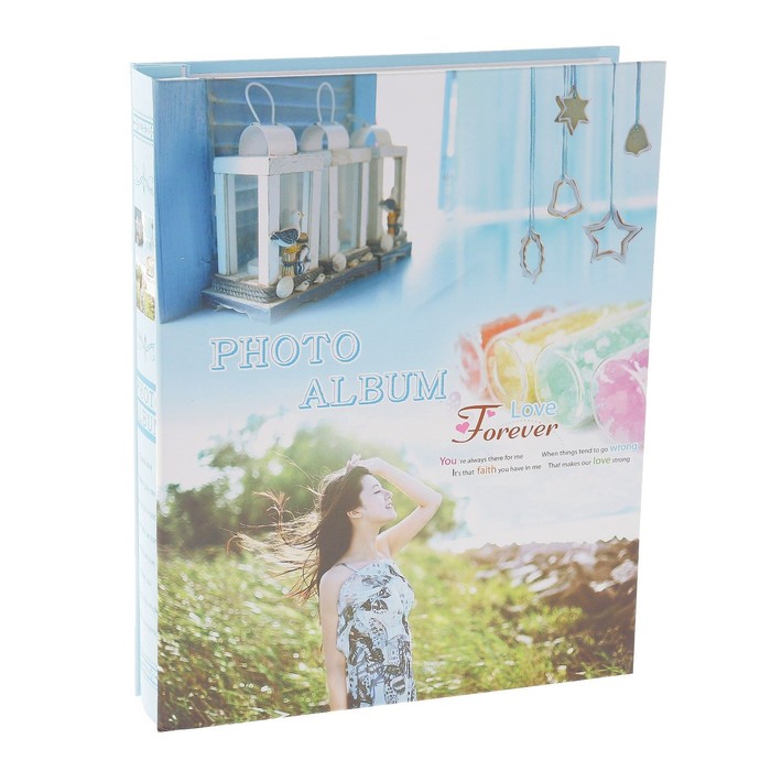 Фотоальбом на 80 фото 10х15 см "Девушка на лугу" в коробке МИКС 27х21х4,5 см