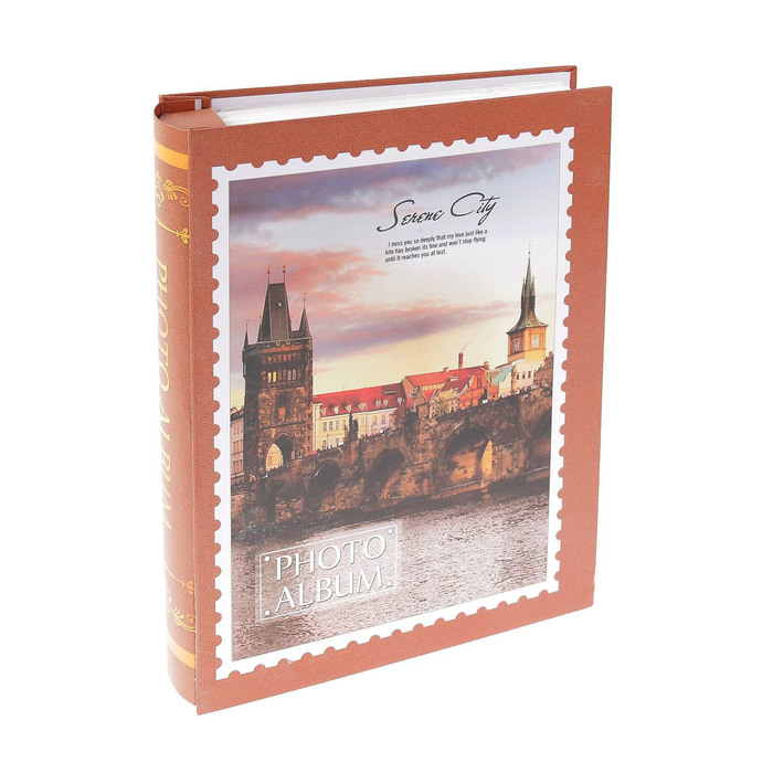 Фотоальбом на 200 фото 13х18 см "Старая Европа" в коробке МИКС 30х23,5х5,5 см