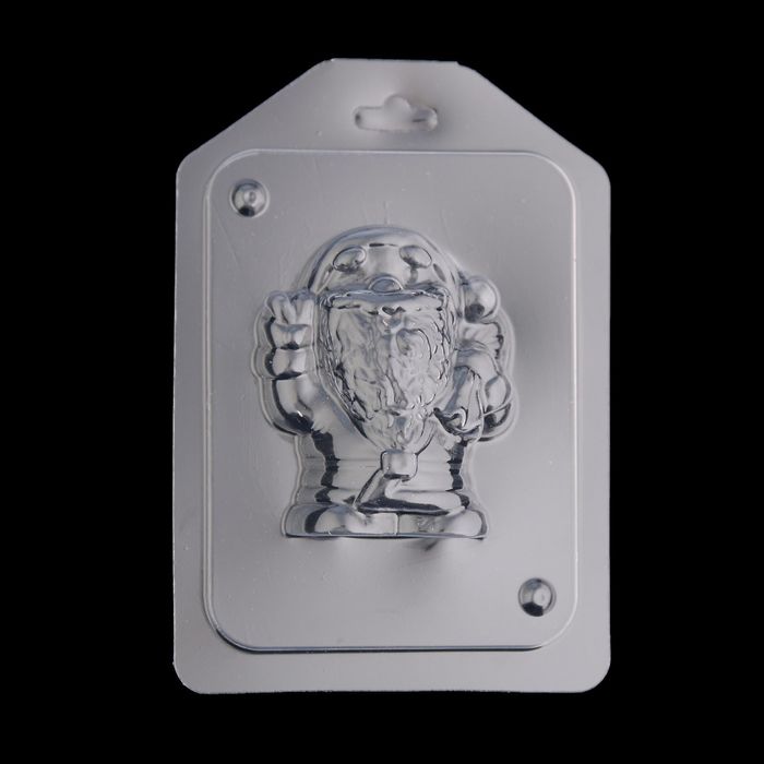 Пластиковая форма для мыла "Подмигивающий Санта" 7х6 см