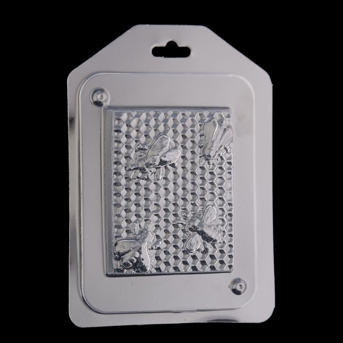 Пластиковая форма для мыла "Пчёлы на сотах" 8х6 см