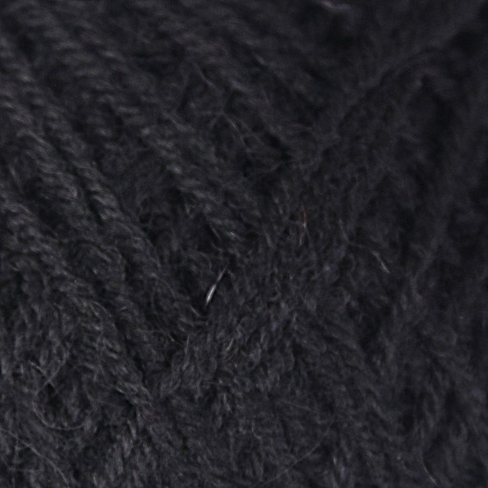 Пряжа "Зимняя" 50% шерсть, 50% ПАН 345м/100гр (Черный)