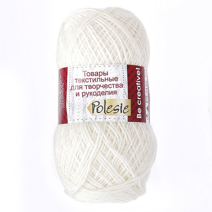 Пряжа "Зимняя" 50% шерсть, 50% ПАН 345м/100гр (Белый)
