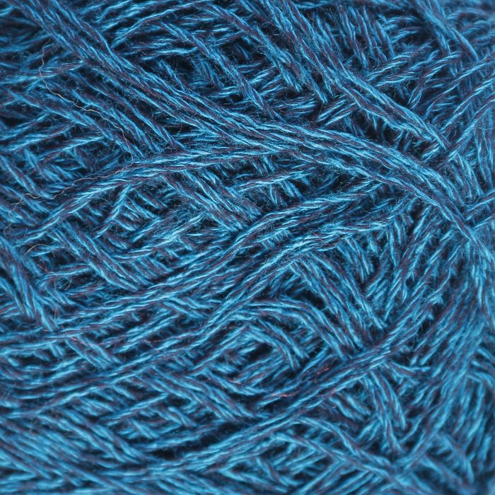 Пряжа "Летняя рапсодия" 50% хлопок, 50% ПАН 500м/100гр (Т.бирюзовый+т.синий)