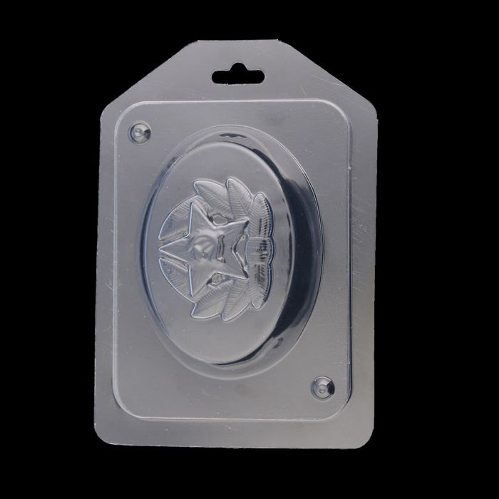 Пластиковая форма для мыла "Кокарда" 9х7 см