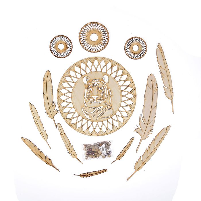 Набор для творчества "Ловец снов - Тигр" из фанеры, 27х73см