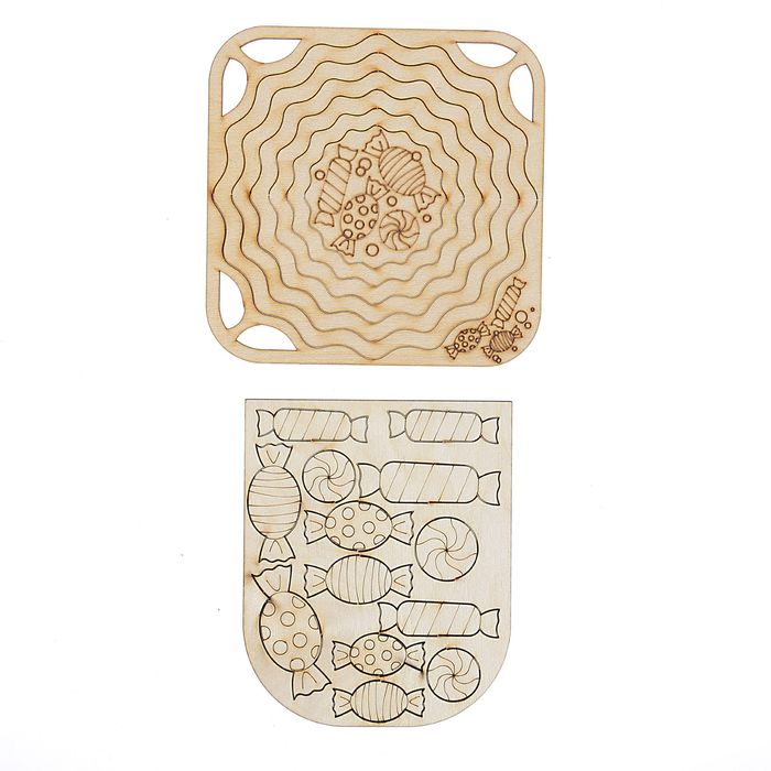 Набор для творчества из фанеры "Конфетница - Карамелька " 23х17 см