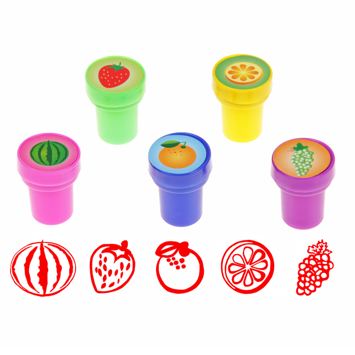 Печать цветная "Фрукты", набор 5 шт