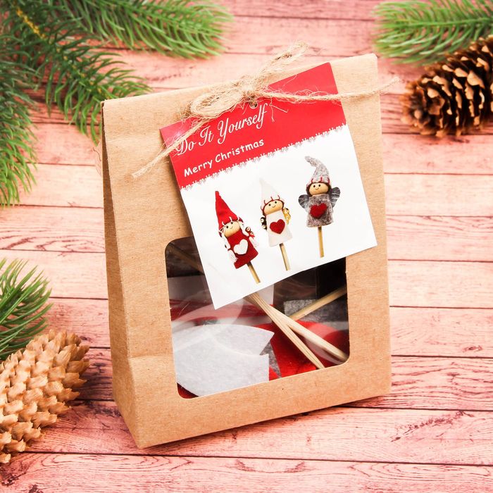 Набор для творчества "Создай новогоднее украшение на палочке" набор 3 шт