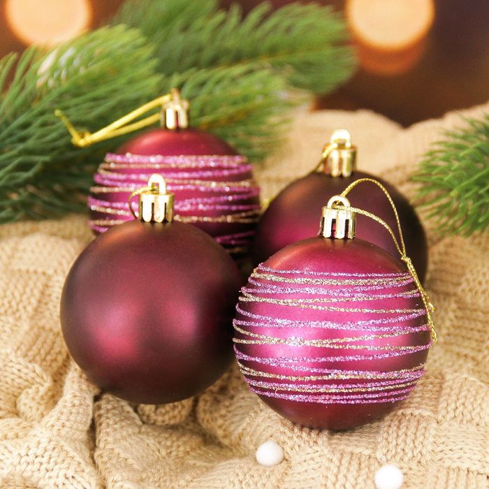 Набор шаров пластик "Марсаль" d-6 см 12 шт