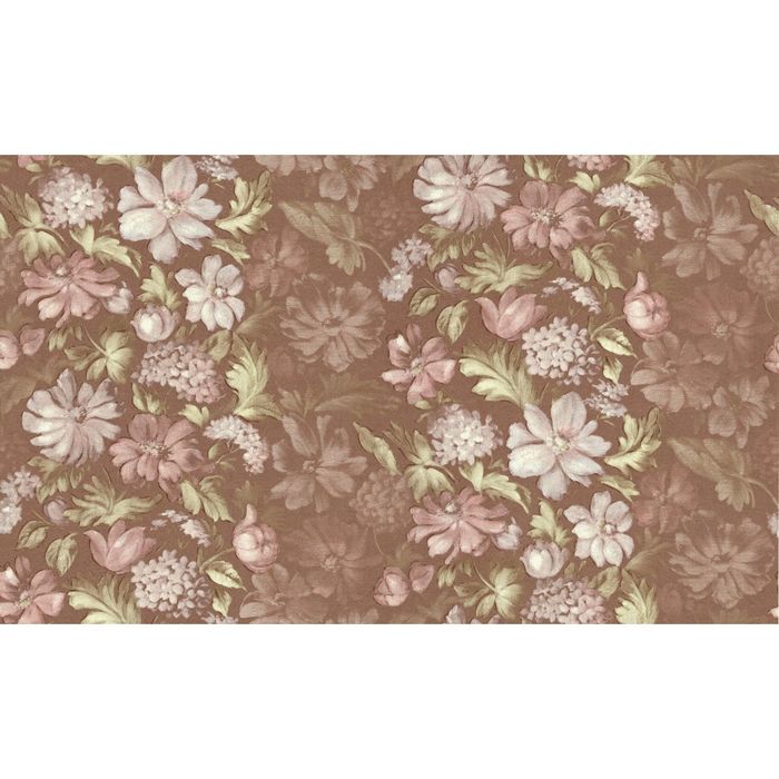 Обои виниловые на флизелиновой основе IMATRON 159071-24 Флора розово-кофейный  1,06х10 м