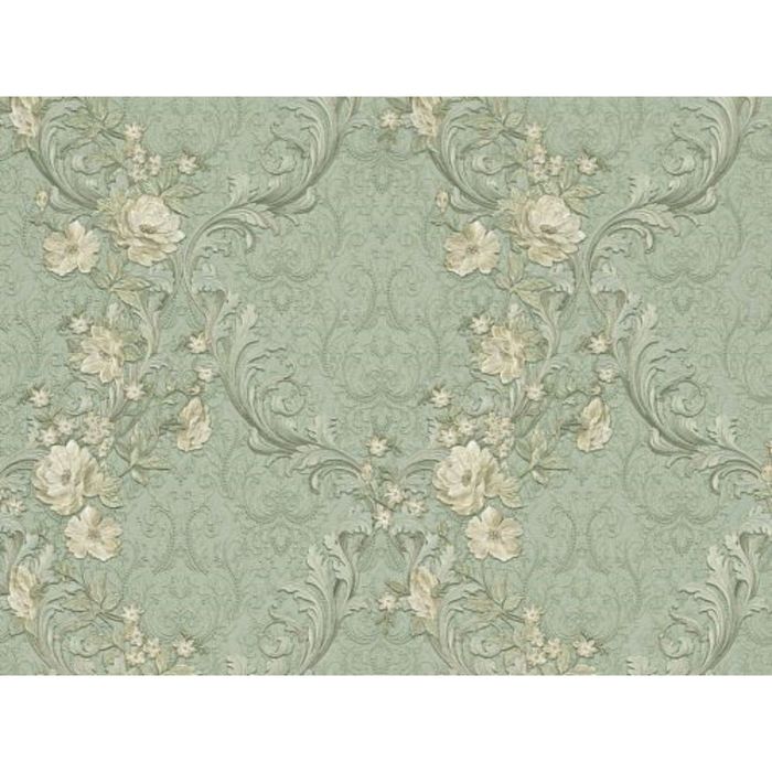 Обои горячего тиснения на флизелине 8551 (04) Кристи хаки с бежевыми цветами 1,06х10 м