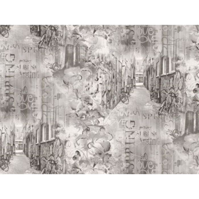 Обои горячего тиснения на флизелине V504 (10) Амстердам черно-белый 1,06х10 м