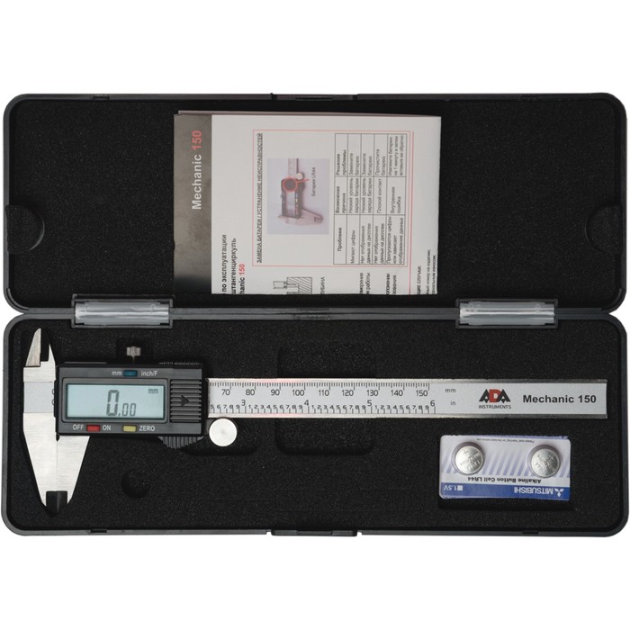 Штангенциркуль цифровой ADA Mechanic 150 А00379, 0-150 мм, разрешение 0.01 мм