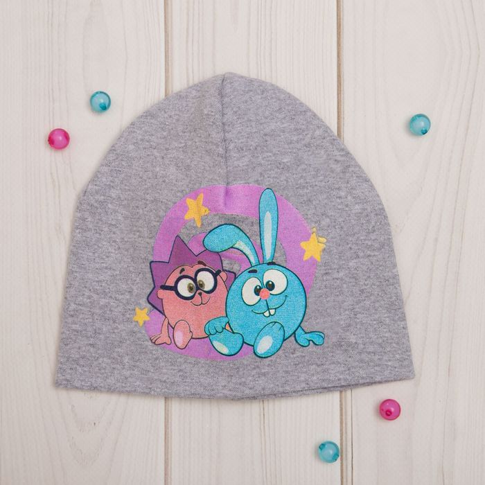 Шапка детская СМЕШАРИКИ "Друзья: Крош и Ёжик" р-р 49 (1-3 года) 100%хл