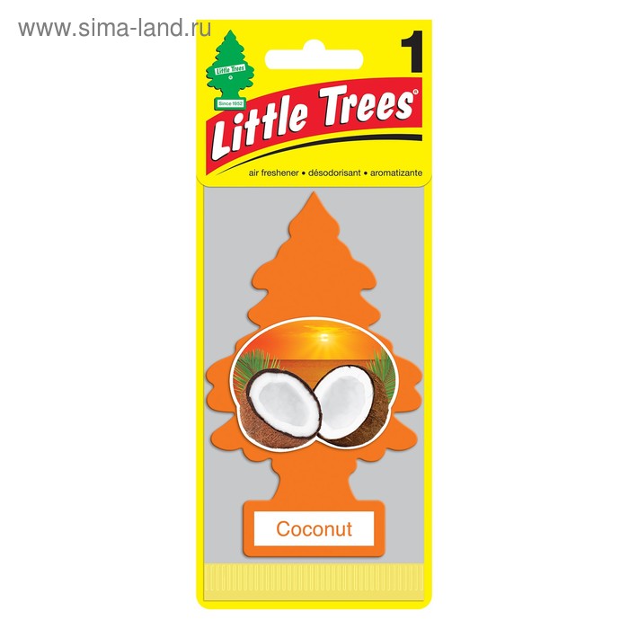 Ароматизатор Ёлочка Little Trees Кокос, Coconut little trees ароматизатор ёлочка арбуз освежитель воздуха