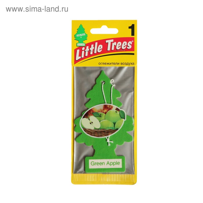 Ароматизатор Ёлочка Little Trees Зелёное яблоко, Green Apple