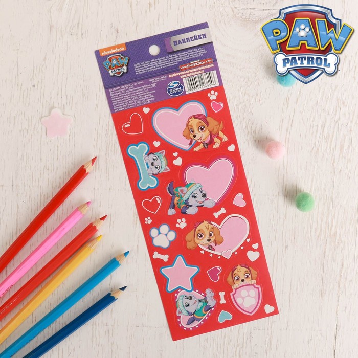Щенячий патруль. Наклейки детские "Скай и Эверест", подписи, 7,8 x21 см