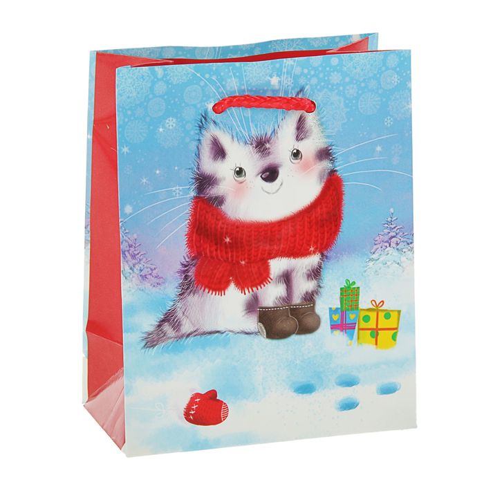 Пакет подарочный "Зверёк", 14,5 х 11,5 х 6,5 см