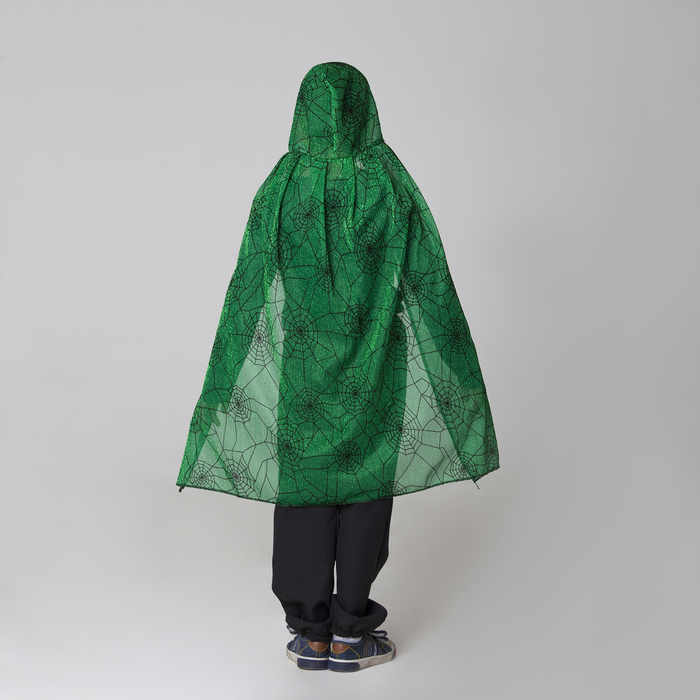 Карнавальный плащ "Паутинка", цвет зеленый