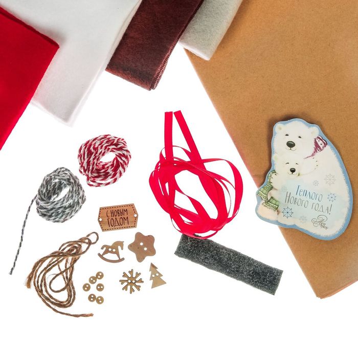 Декор для упаковки подарков «Лесные зверюшки», набор для шитья, 22 × 33 × 14 см