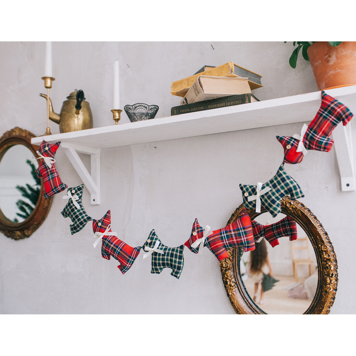 Гирлянда новогодняя мягкая «Милые собачки», набор для шитья, 10,7 × 16,3 × 5 см