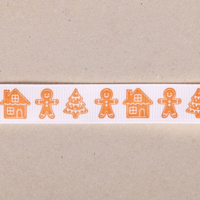 Лента репсовая декоративная «Имбирное печенье», 1,5 см × 2 м