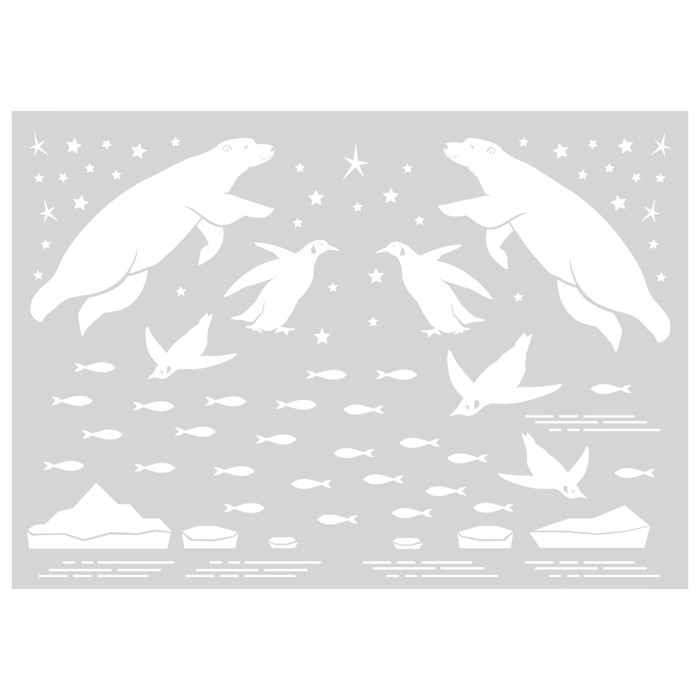 Переводки на посуду (холодная деколь) «Приключения на северном полюсе», 12 × 14 см