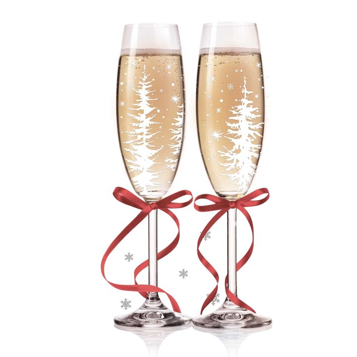 Переводки на посуду (холодная деколь) «Снежные ёлочки», 12 × 14 см