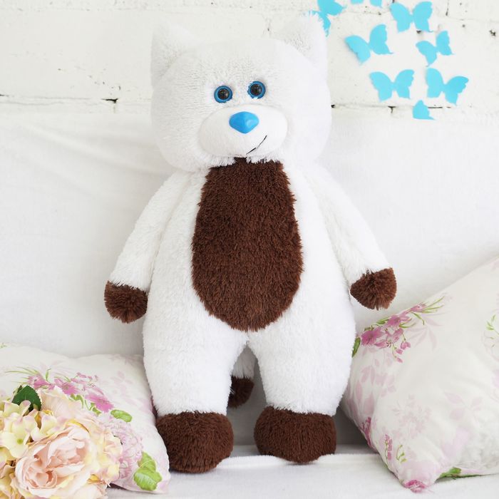 Мягкая игрушка "Кот Боря", цвет бело-коричневый, 65 см