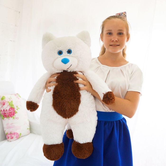 Мягкая игрушка "Кот Боря", цвет бело-коричневый, 65 см